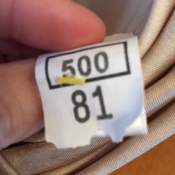 Cache VINTAGE USA ivory sleeveless draped V neck shimmer top tunic blouse EUC - Picture 6 of 8